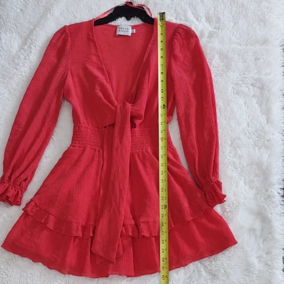 Hello Molly Vibrant Red Ruffle Dress - Picture 12 of 17